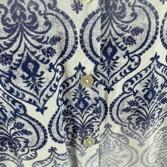 Chico's Ombre Front Colorful Back Long Sleeve Collared Button Up Blouse Size M - Picture 3 of 8